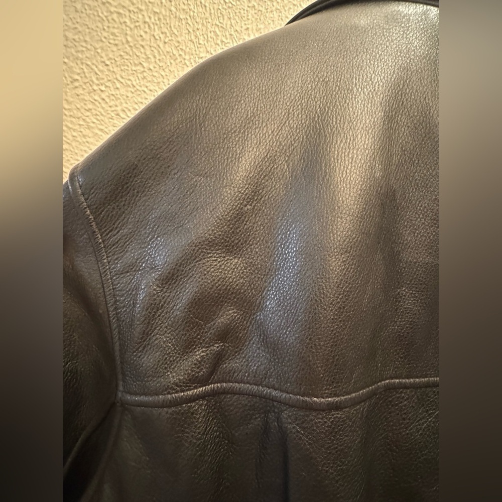 Vintage M.Julian Wilson's Leather Black Thinsulate Button Coat - Picture 3 of 6